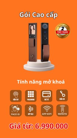 Mẫu khoá thông minh cao cấp với đa dạng phương thức mở khoá kết hợp Face ID